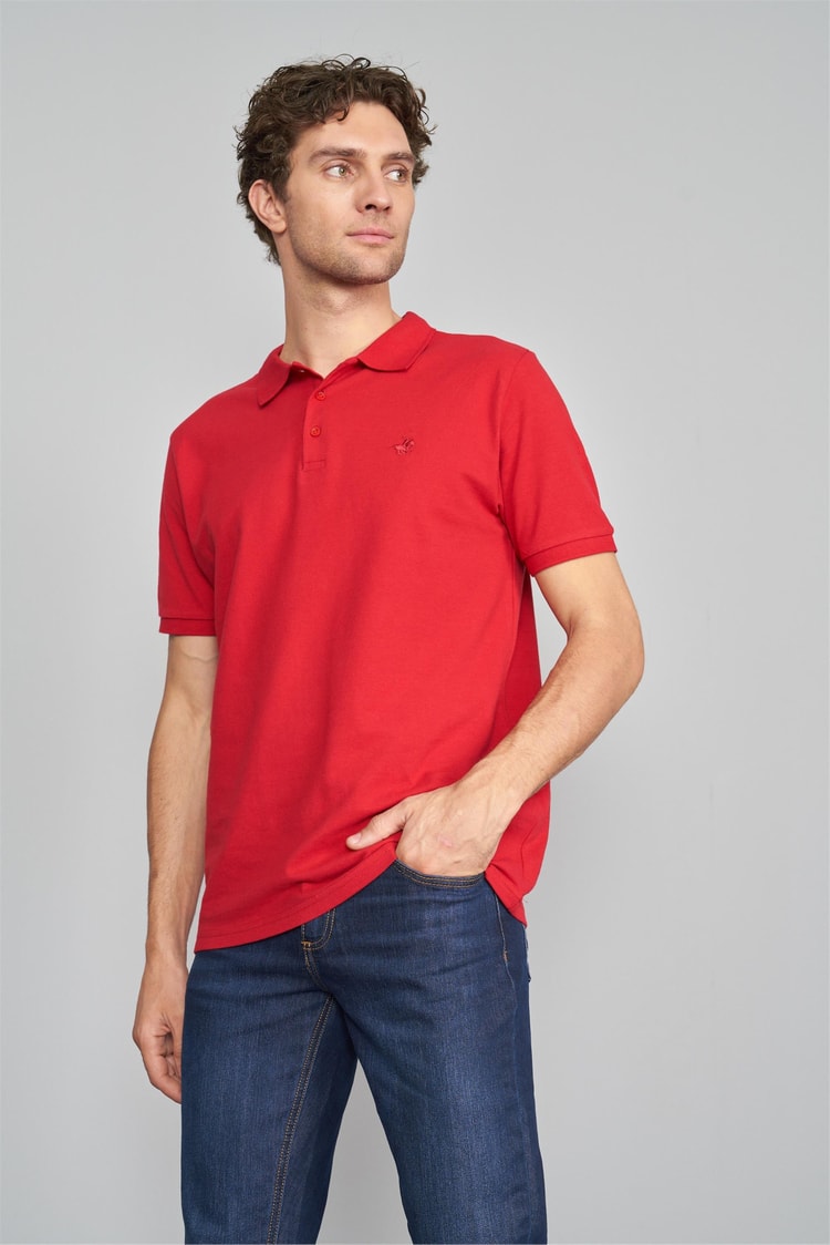 Chester Polo 2742 Erkek Polo Yaka Pike T-Shirt Bordo %100 Pamuk