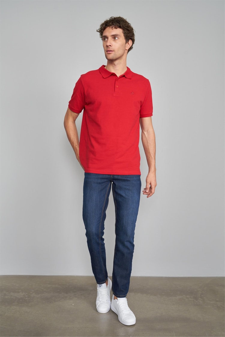 Chester Polo 2742 Erkek Polo Yaka Pike T-Shirt Bordo %100 Pamuk