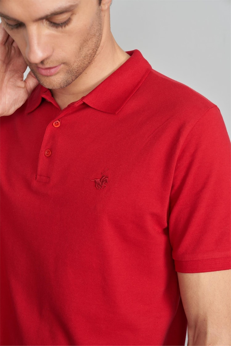 Chester Polo 2742 Erkek Polo Yaka Pike T-Shirt Bordo %100 Pamuk