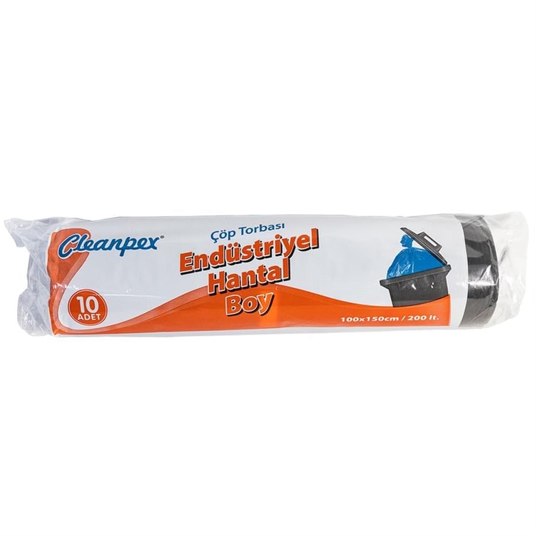Cleanpex 77107 Sanayi Tipi Hantal Boy Çöp Torbası 10 Adet 100X150 Cm
