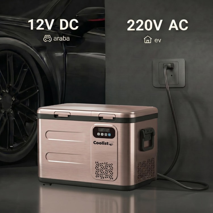 Coolist CLK40D 12/24V/220Volt 39 Litre Çift Bölmeli Outdoor Kompresörlü Bluetooth Bağlantılı Oto Buzdolabı