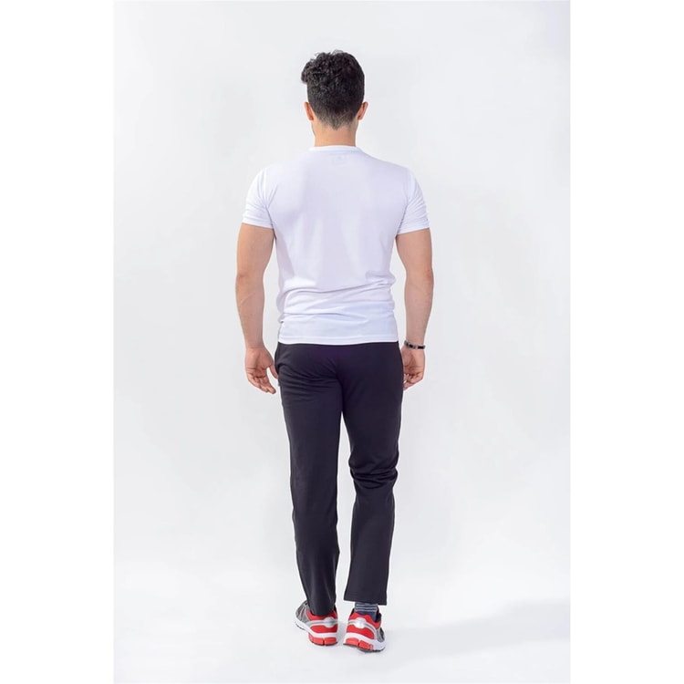 CrossTime 5019 Beyaz Erkek Polyester V Yaka T-Shirt
