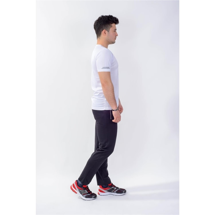 CrossTime 5019 Beyaz Erkek Polyester V Yaka T-Shirt