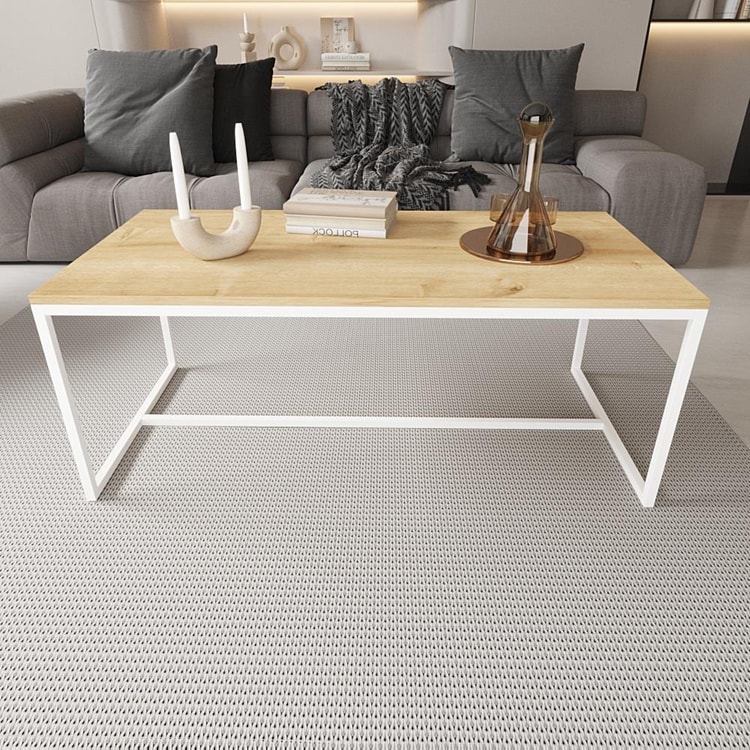 Deconode Alpine Orta Sehpa Beyaz-Çam DN1100BÇ