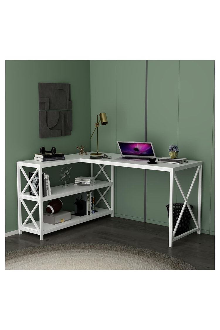 Deconode Flexy L Çalışma Masası Beyaz DN1105B