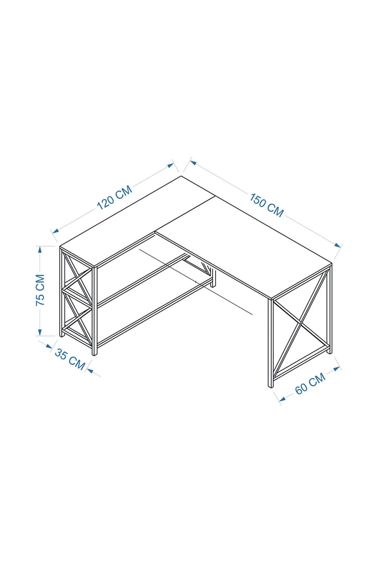 Deconode Flexy L Çalışma Masası Kahverengi DN1105K
