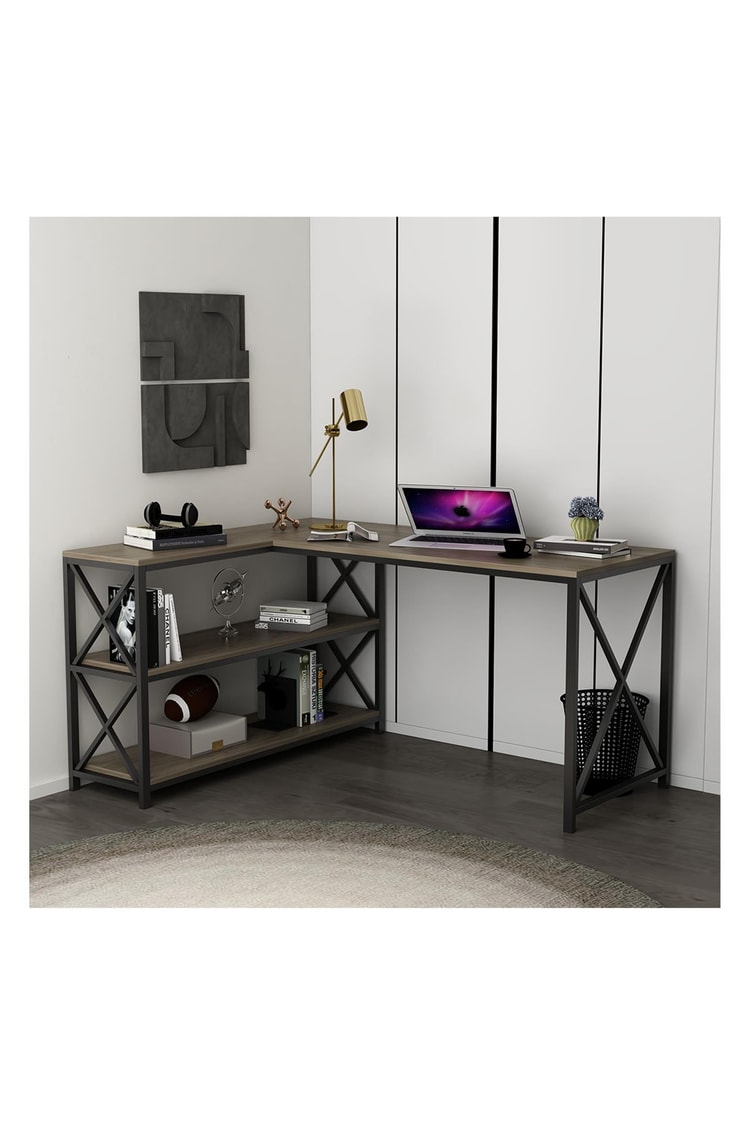 Deconode Flexy L Çalışma Masası Kahverengi DN1105K