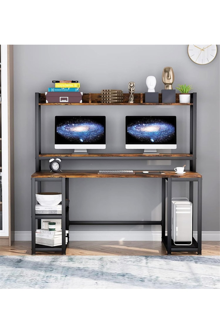 Deconode Regal Raflı Çalışma Masası Kahverengi DN1114K
