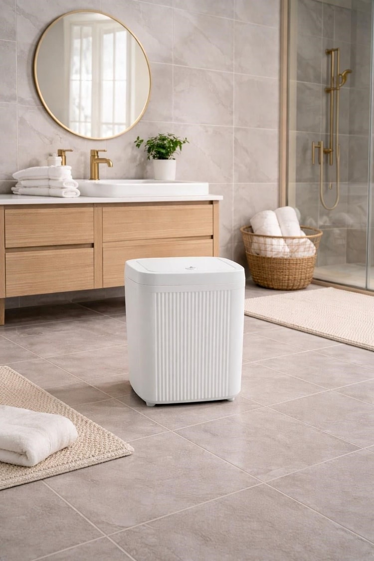 Decorev Banyo Kovası  5 Lt Kare Click Kapaklı Beyaz