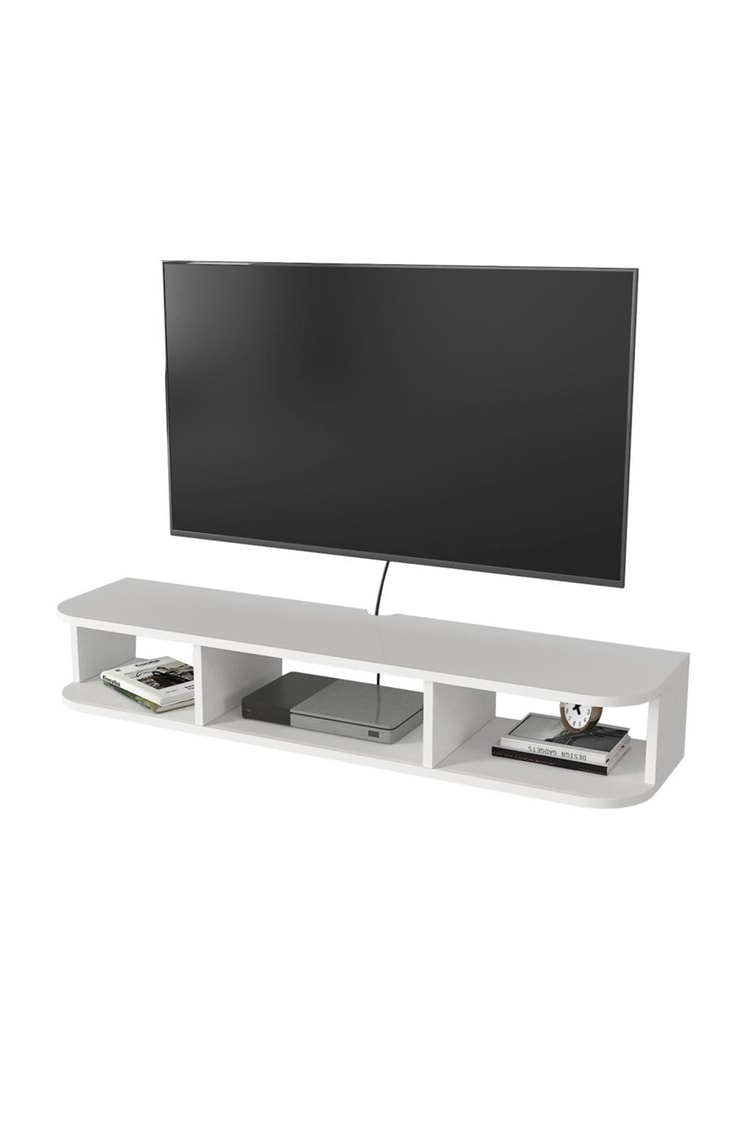 Dekorister Bask Tv Sehpası Beyaz 120 cm