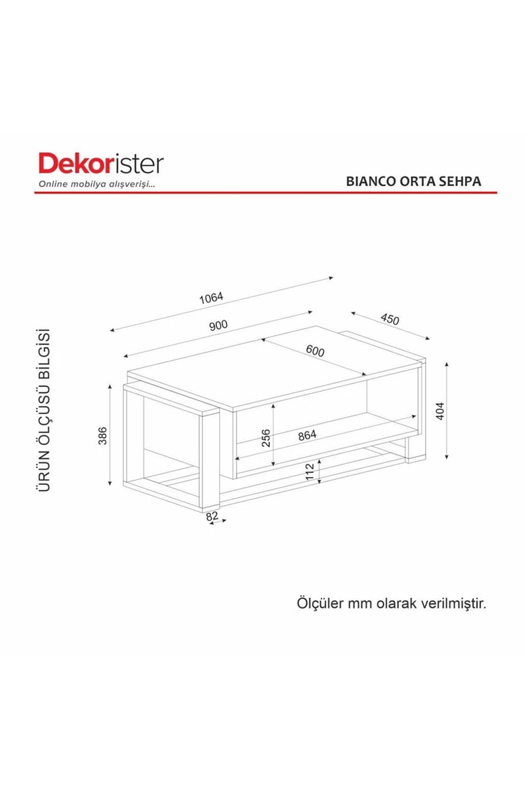 Dekorister Bianco Orta Sehpa Traverten