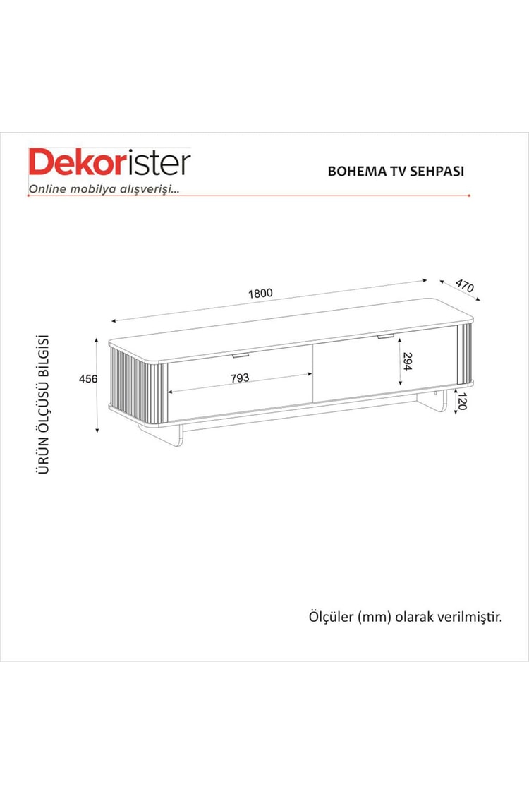 Dekorister Bohema Tv Sehpası Aytaşı - Sepet 180cm