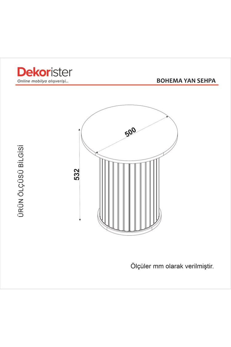 Dekorister Bohema Yan Sehpa Aytaşı - Sepet