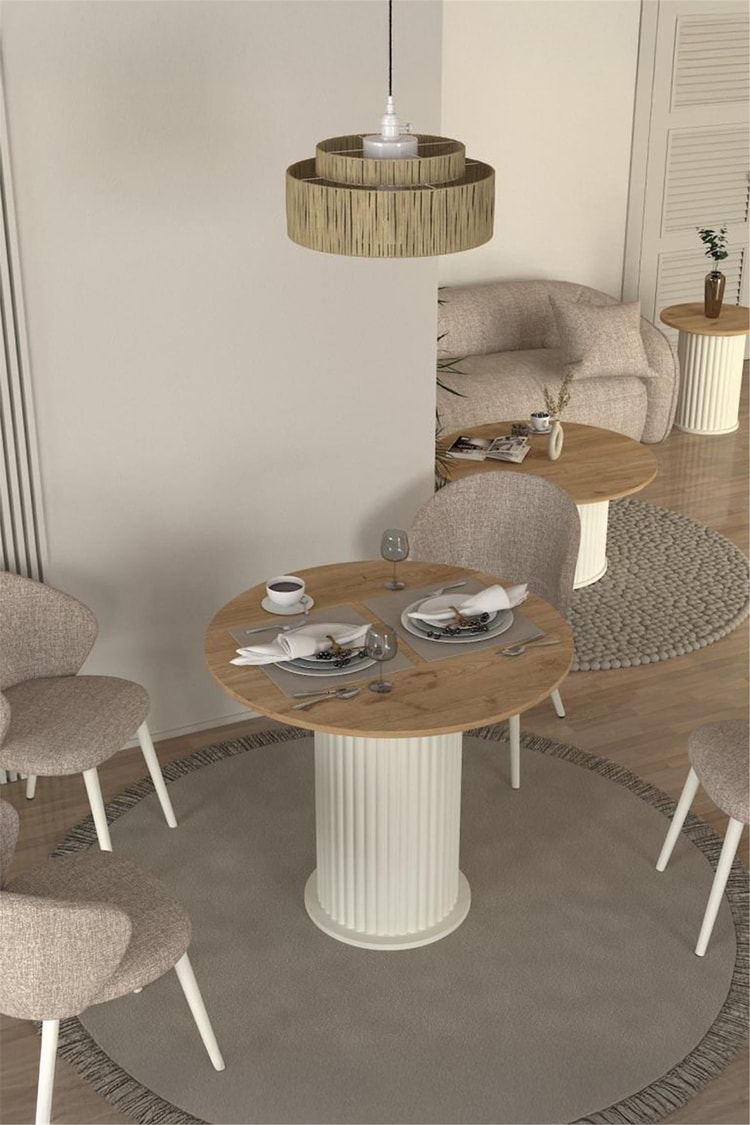 Dekorister Bohema Yemek Masası Aytaşı - Sepet 90cm