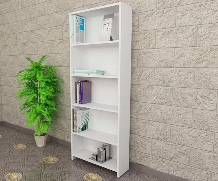 Dekorister Cansu G 5 Raflı  Kitaplık Beyaz