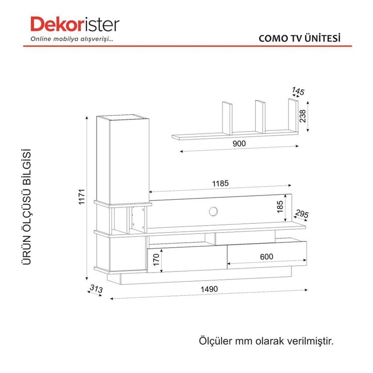 Dekorister Como Tv Ünitesi BeyazCordoba