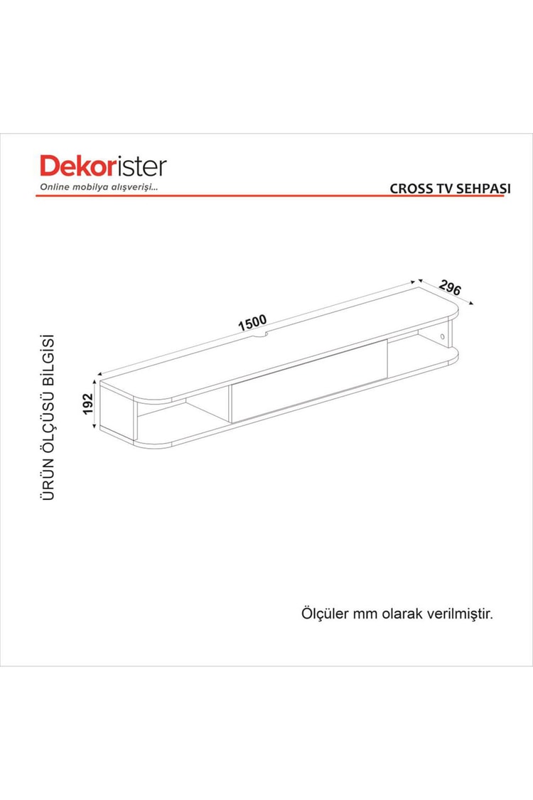 Dekorister Cross Tv Sehpası Sepet - Kumtaşı 150 cm
