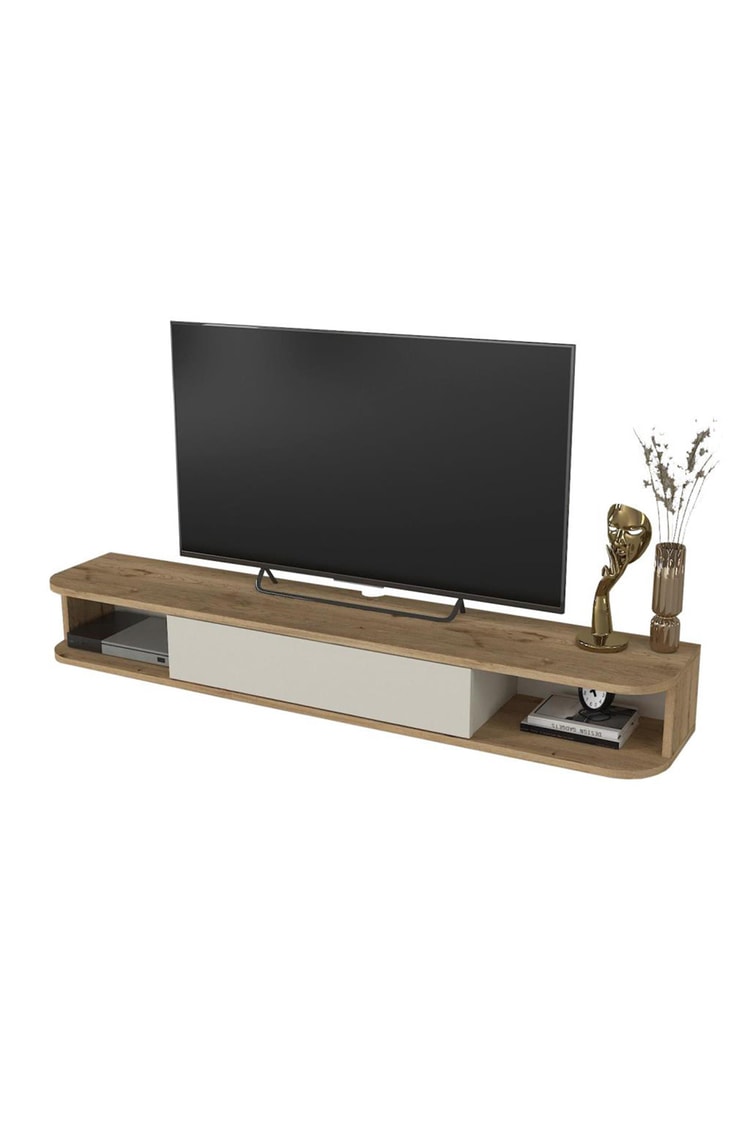 Dekorister Cross Tv Sehpası Sepet - Kumtaşı 150 cm