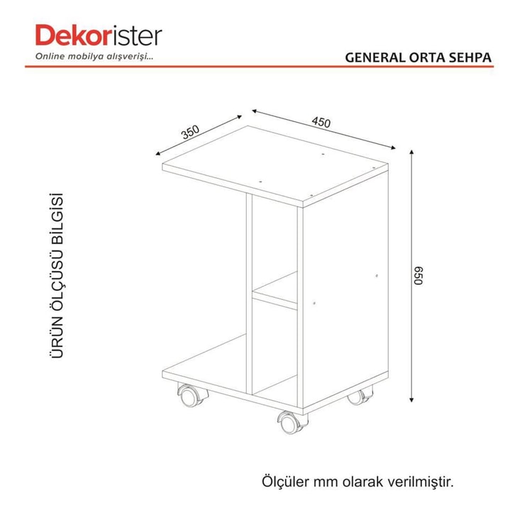 Dekorister General Yan Sehpa Beyaz