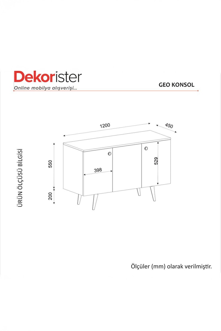 Dekorister Geo Konsol Beyaz - Sepet