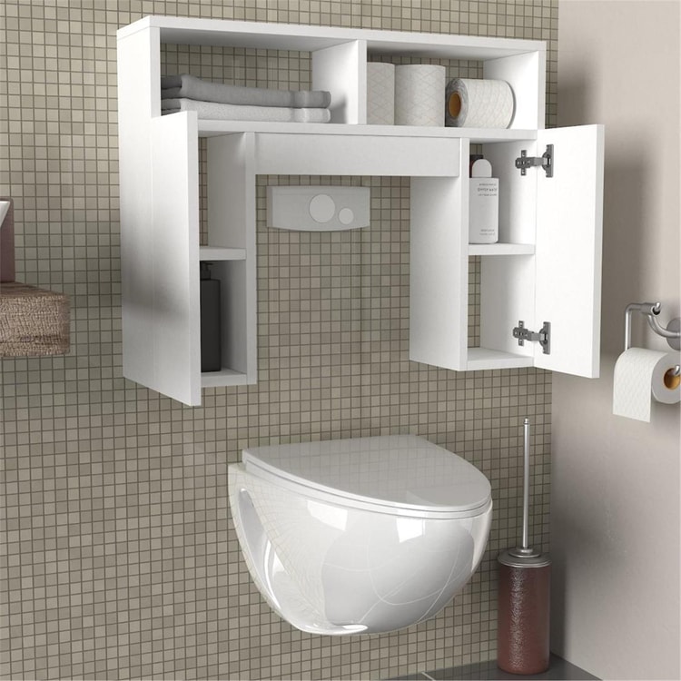 Dekorister Geronimo Klozet Dolabı Banyo Dolabı Beyaz