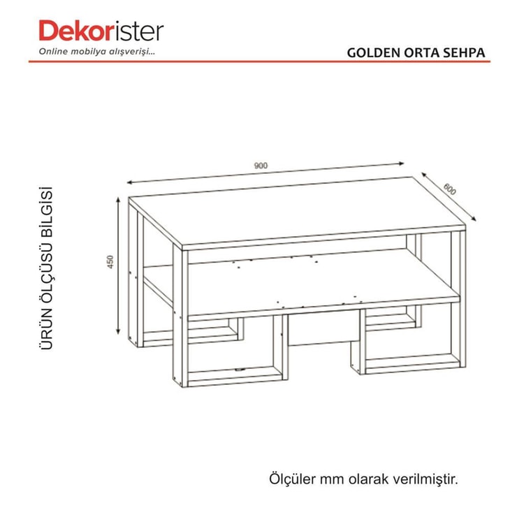 Dekorister Golden Orta Sehpa BeyazCeviz