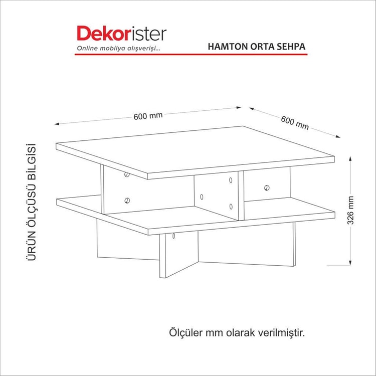 Dekorister Hamton Orta Sehpa CevizBeyaz