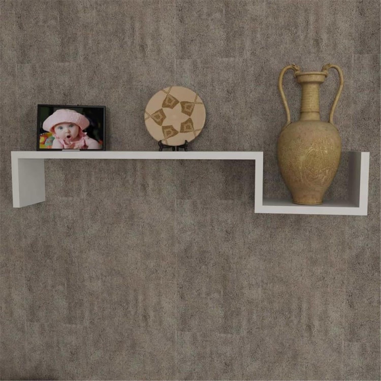 Dekorister Happy Duvar Rafı Beyaz