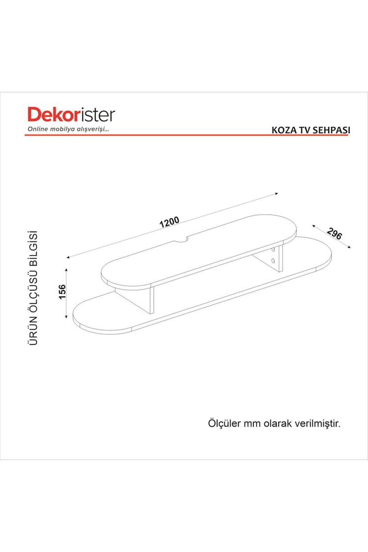 Dekorister Koza Tv Sehpası Beyaz 120 cm
