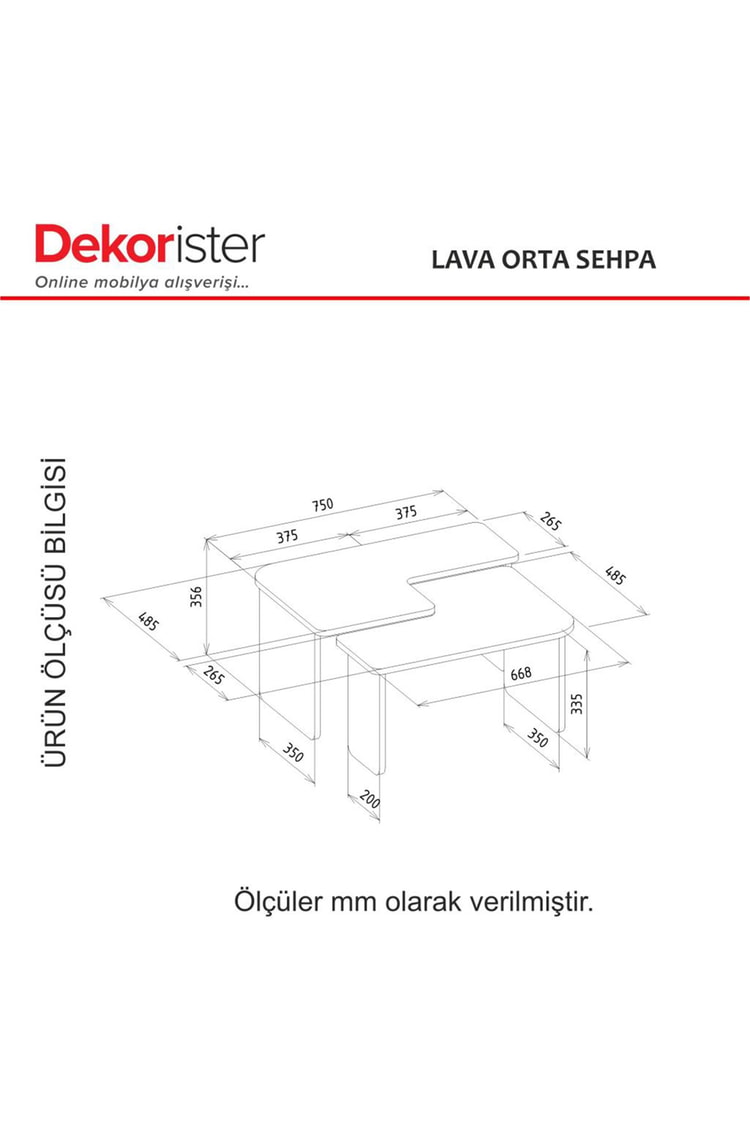 Dekorister Lava Orta Sehpa Rota - Antrasit