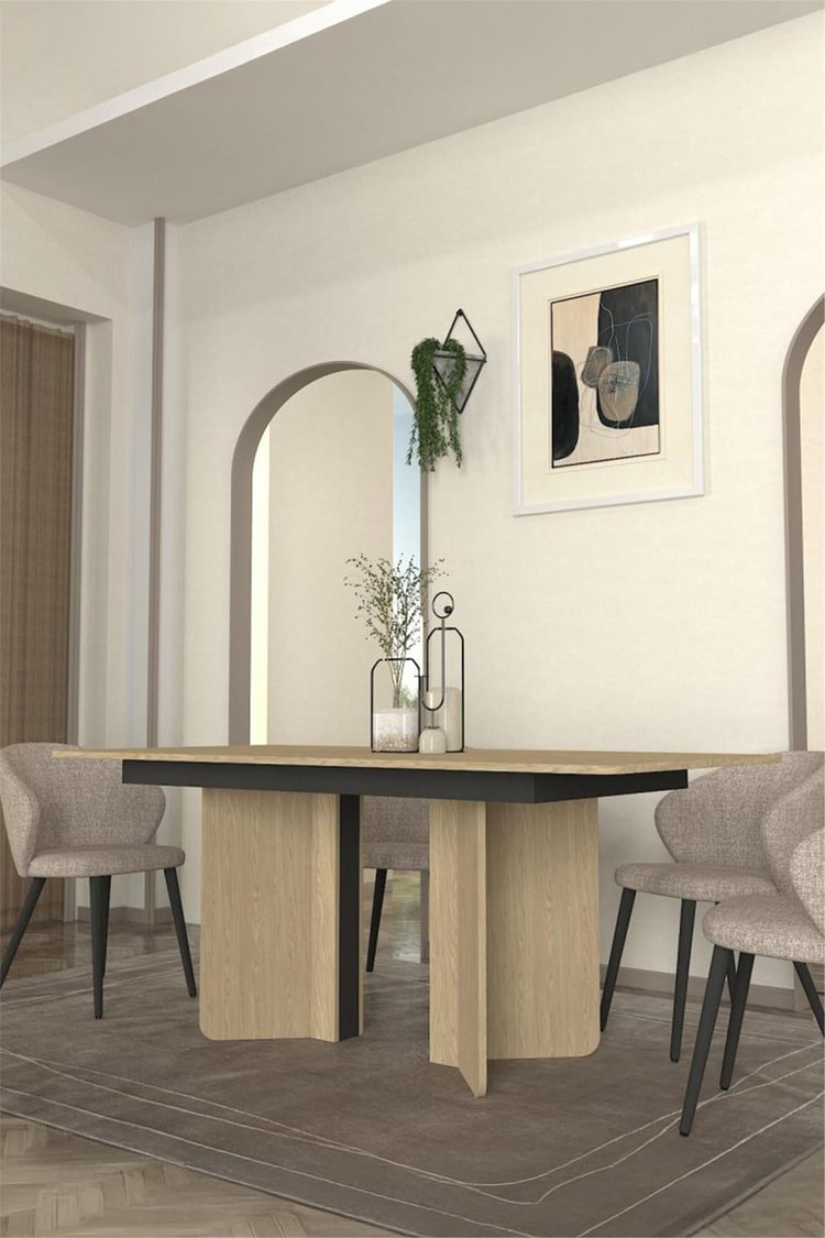 Dekorister Lava Yemek Masası Rota - Antrasit 180cm