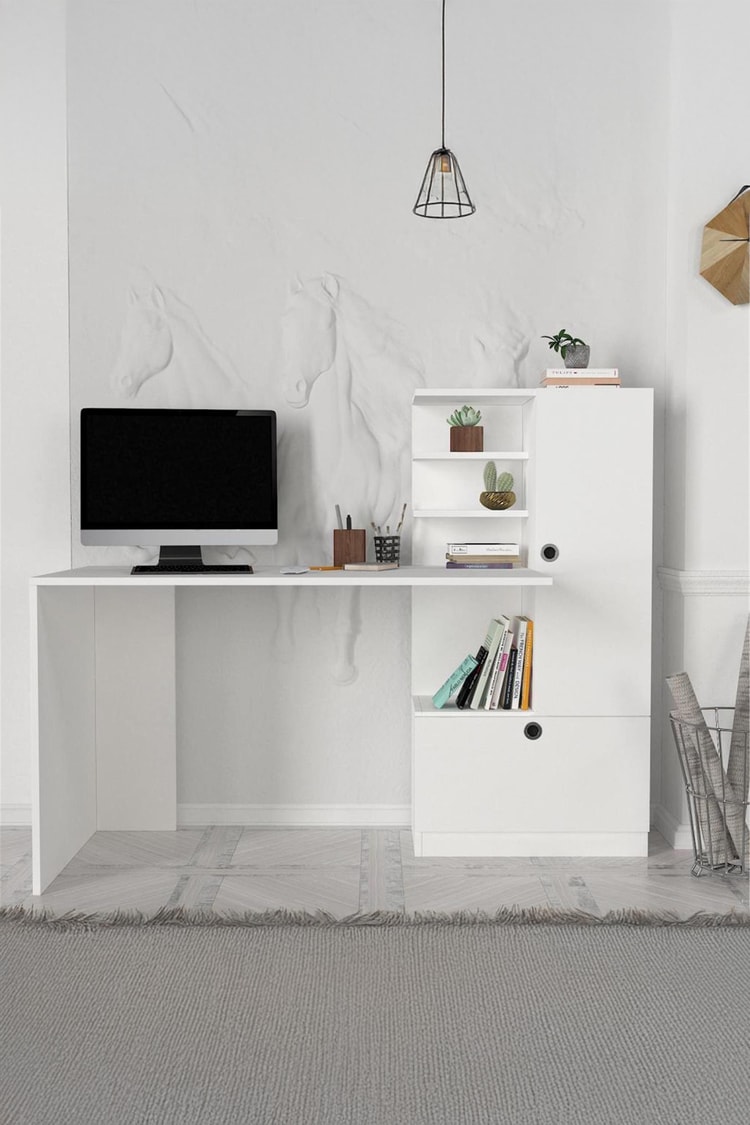 Dekorister Merinos Çalışma Masası Beyaz