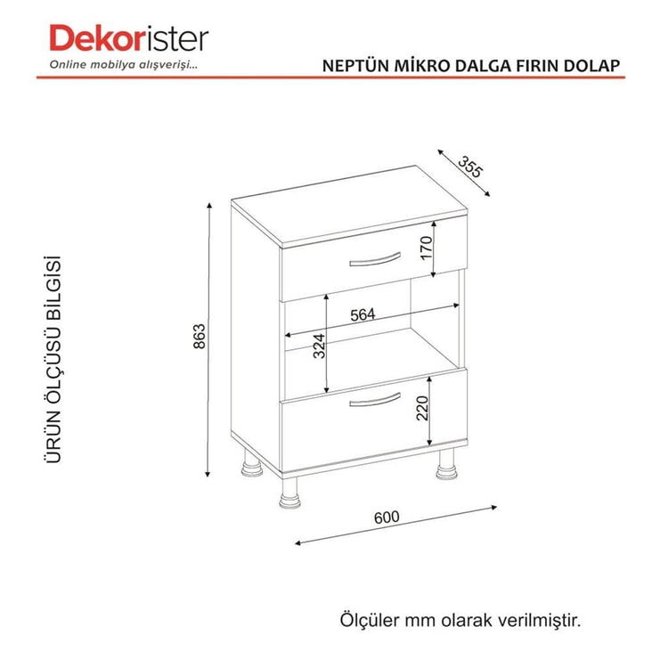 Dekorister Neptun Mutfak Dolabı Beyaz