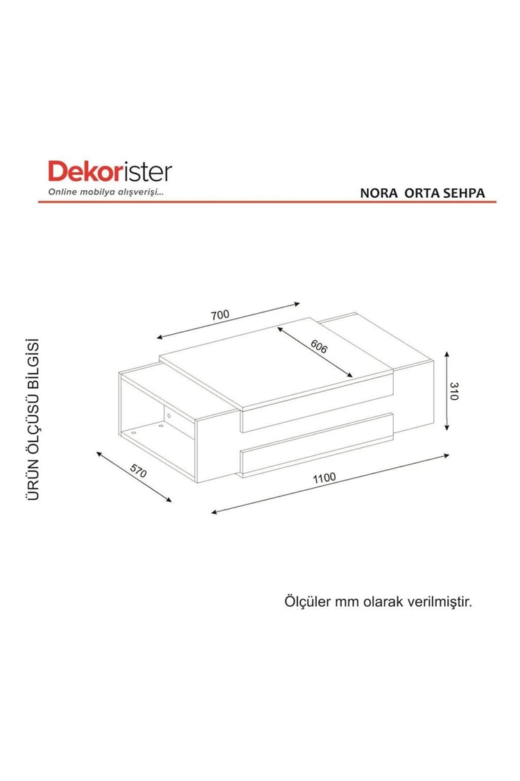 Dekorister Nora Orta Sehpa Kumtaşı-Traverten
