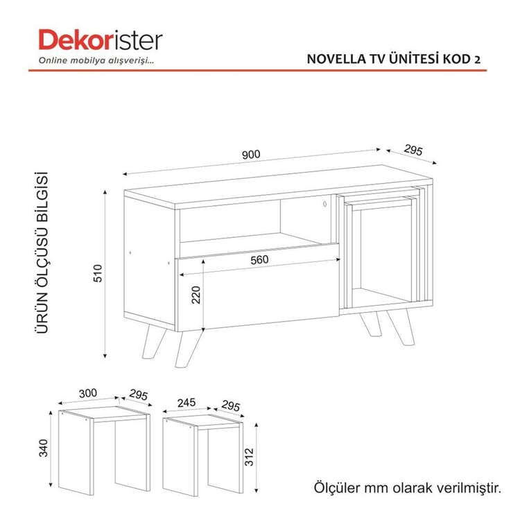 Dekorister Novella K2 Tv Ünitesi BeyazCeviz