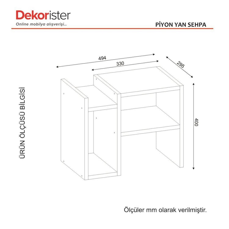 Dekorister Piyon Yan Sehpa Beyaz