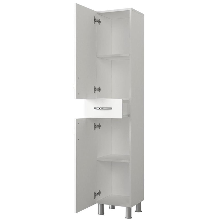 Dekorister Selin 2 Kapak 1 Çekmeceli Banyo Boy Dolabı Beyaz