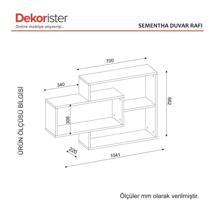 Dekorister Sementha Duvar Rafı BeyazCeviz