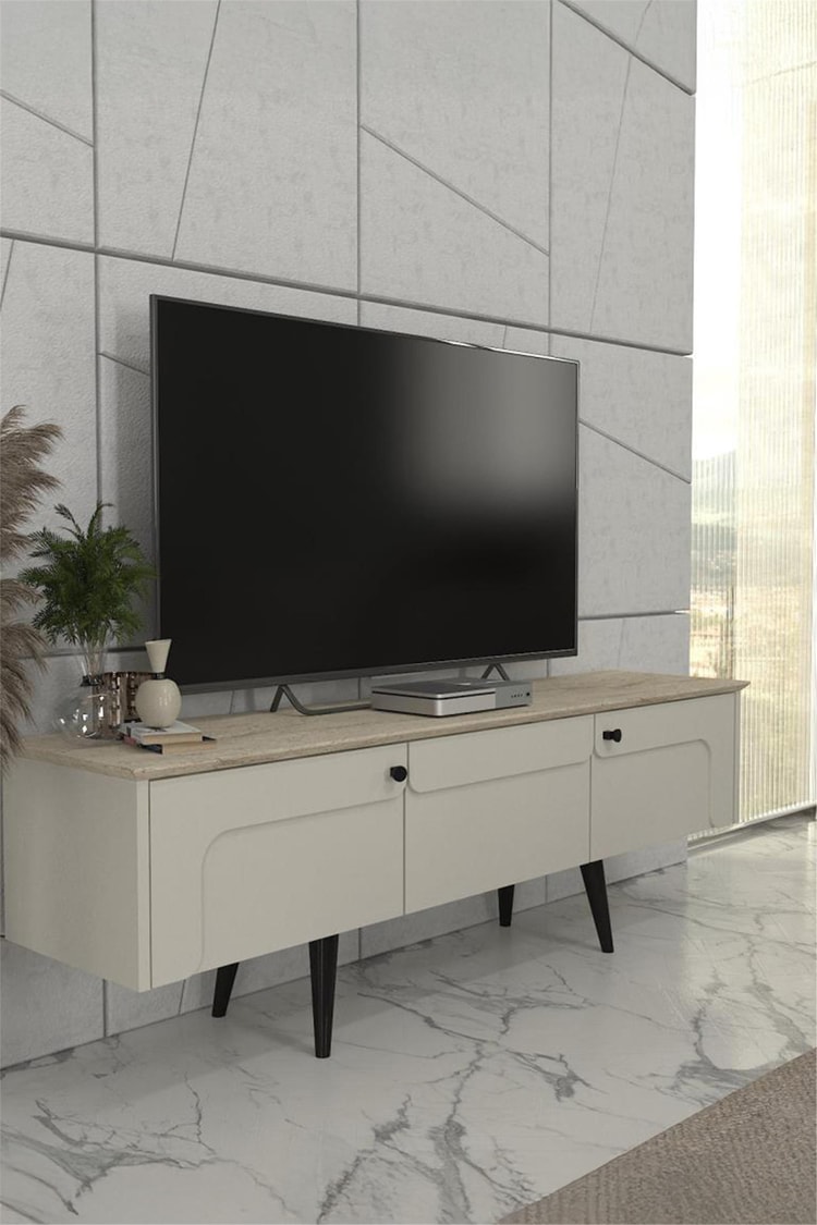 Dekorister Sevilla Tv Sehpası Kumtaşı - Traverten 150cm