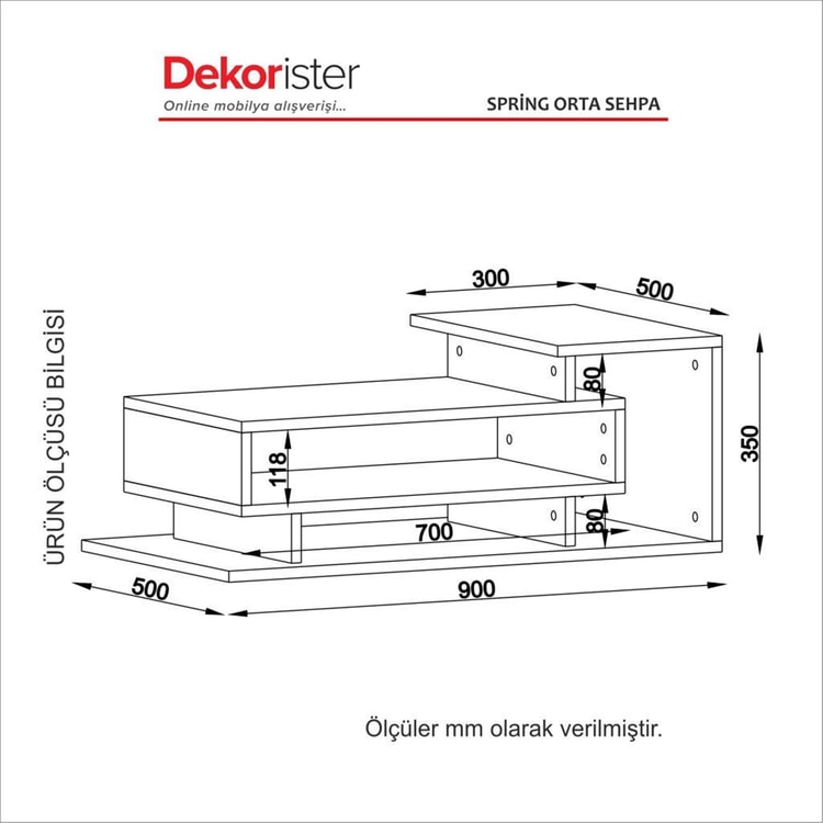 Dekorister Spring Orta Sehpa BeyazCeviz