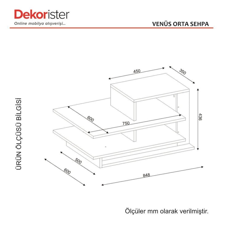 Dekorister Venüs Orta Sehpa BeyazCeviz