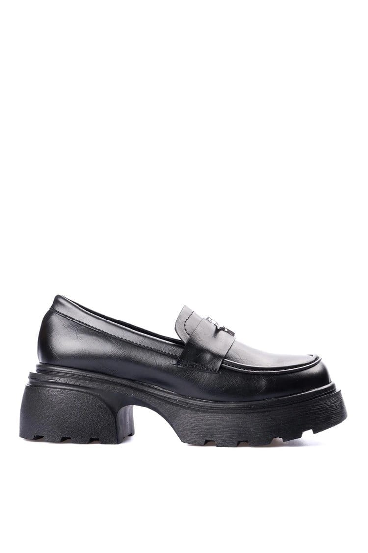 Divamod 2500 Siyah Kadın Loafer Ayakkabı