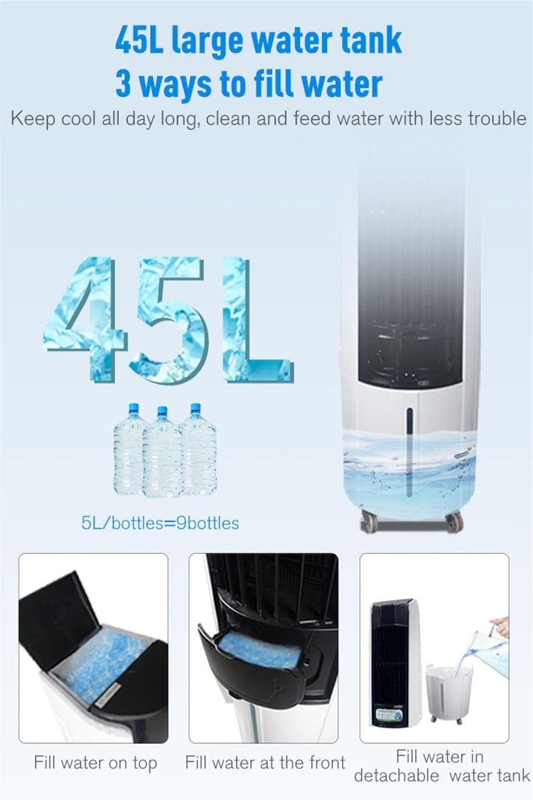DLC Hava Soğutucu Fan 220 Watt İyonizerli Zaman Ayarlı ve Uzaktan Kumandalı 45 Litre Su Tanklı (LL-V6A1)