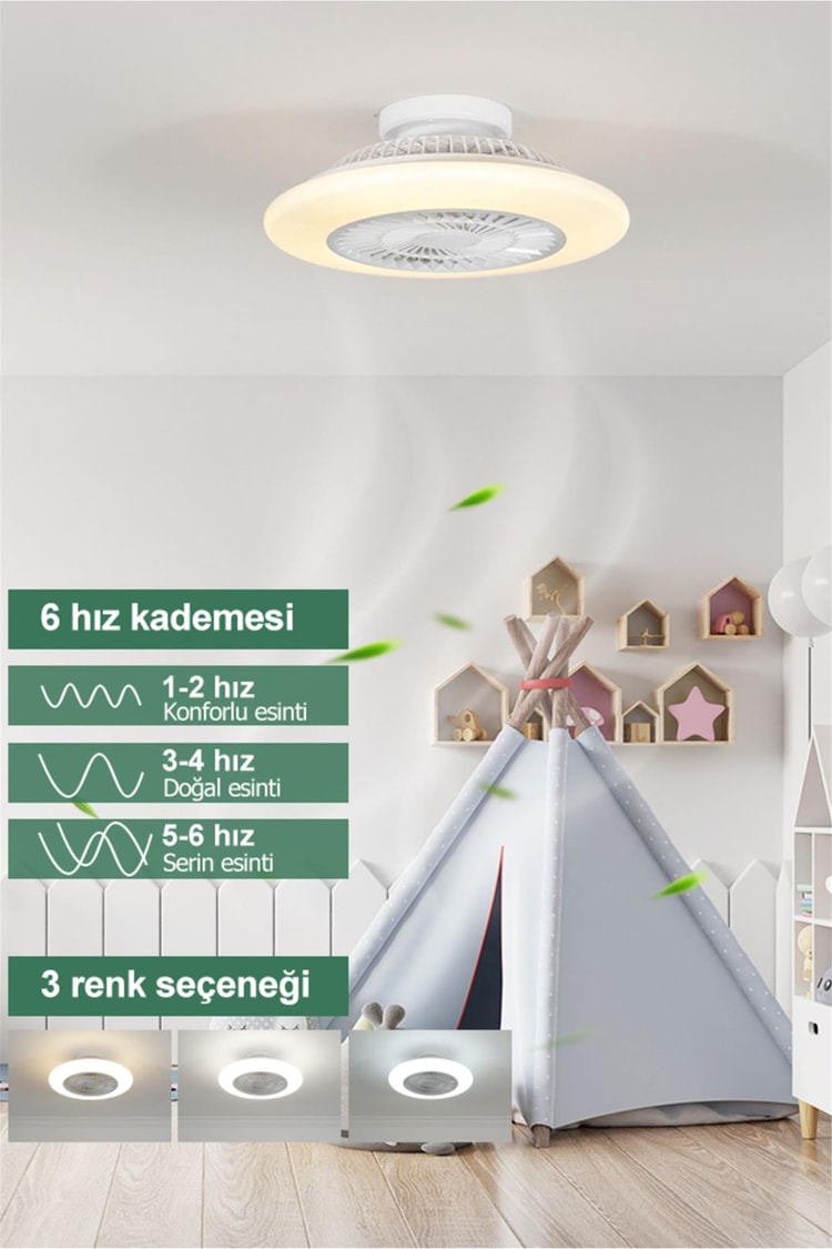 DLC Nord Led Tavan Vantilatörü Beyaz Kumandalı 60 Cm (CMBF-FS6020B)
