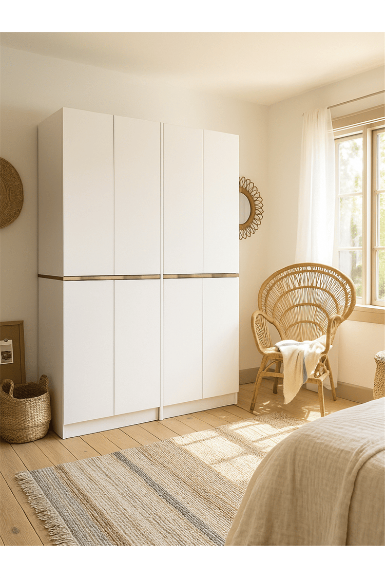 Dorpek Lias 4 Kapaklı Gardırop - 182 cm Y, 122 cm G - Genç Odası ve Yatak Odası Gardırop