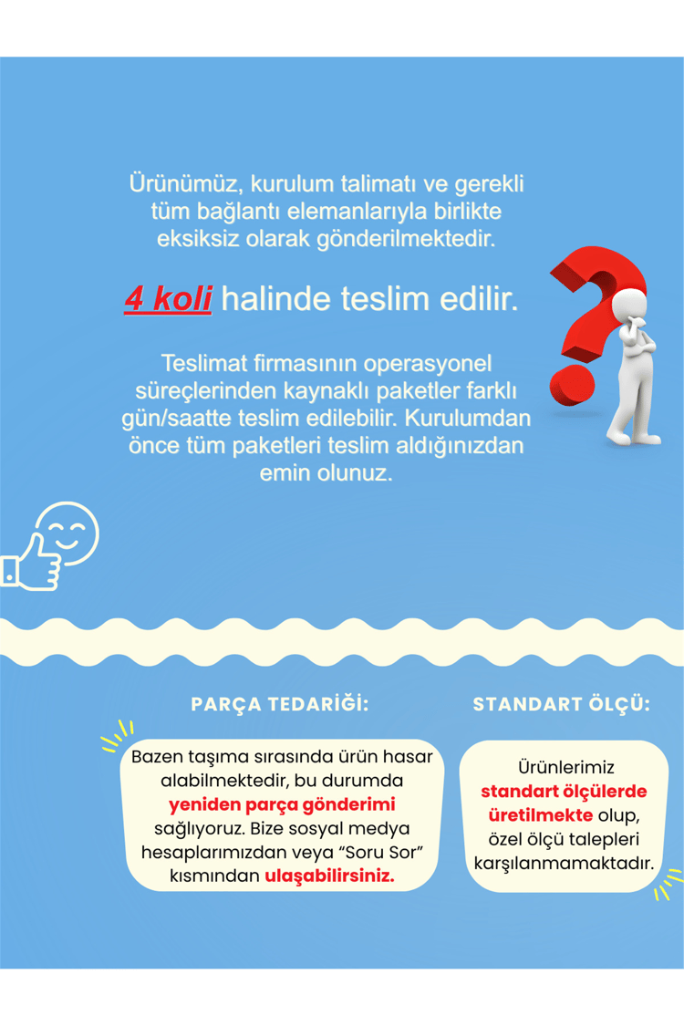 Dorpek Lias 4 Kapaklı Gardırop - 182 cm Y, 122 cm G - Genç Odası ve Yatak Odası Gardırop