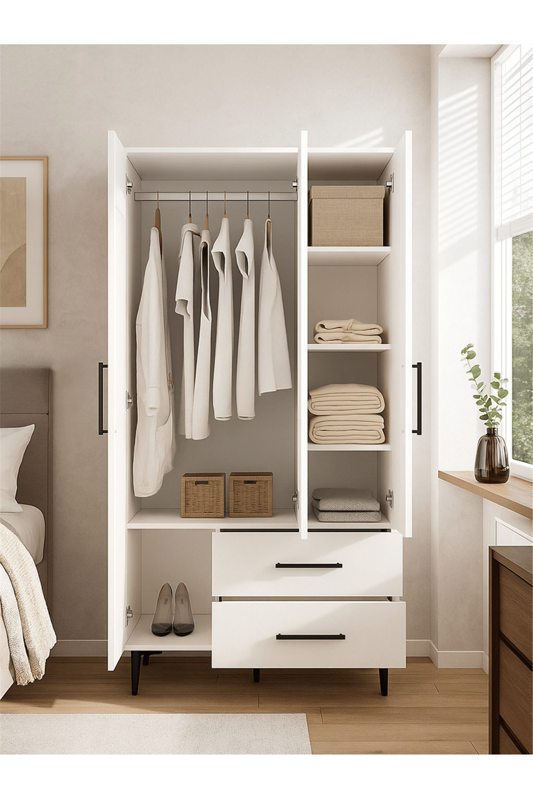 Dorpek Nuna Gardırop 3 Kapaklı 2 Çekmeceli – 180x90 cm Genç ve Yatak Odası Dolabı