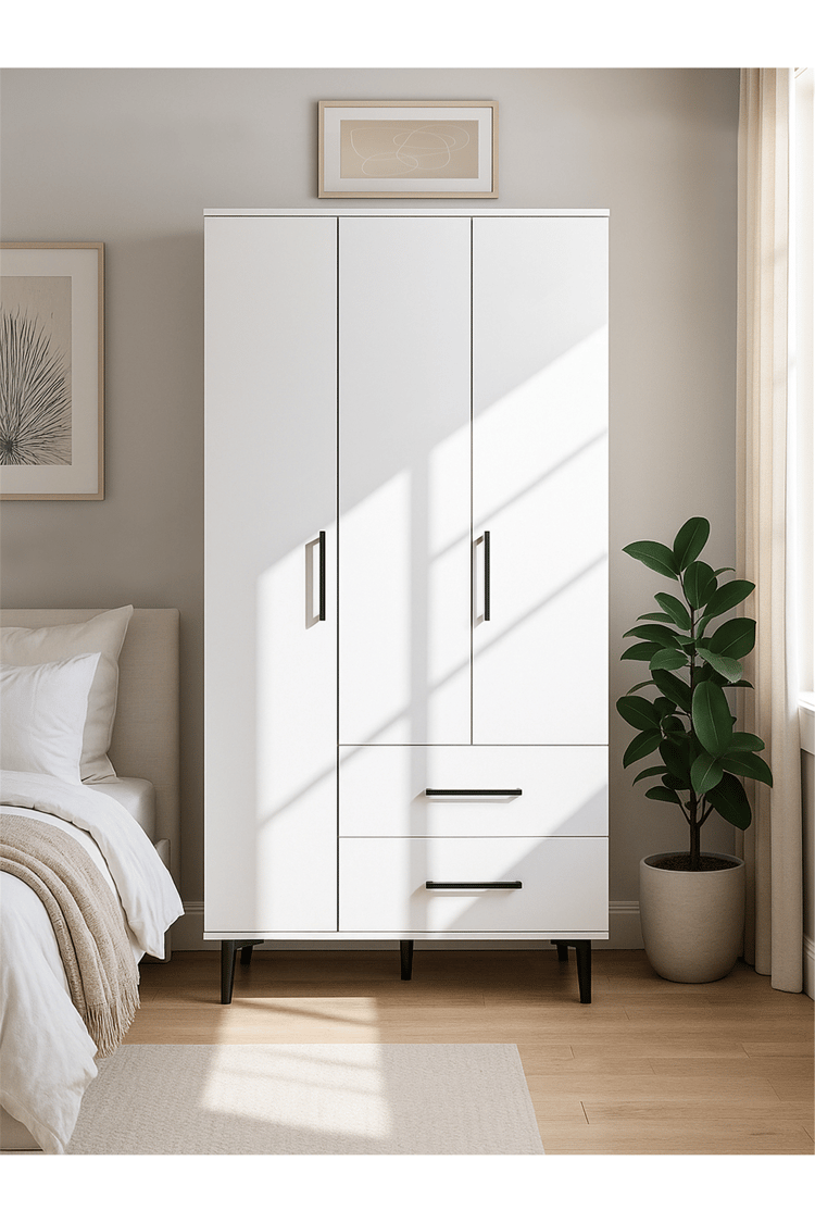 Dorpek Nuna Gardırop 3 Kapaklı 2 Çekmeceli – 180x90 cm Genç ve Yatak Odası Dolabı