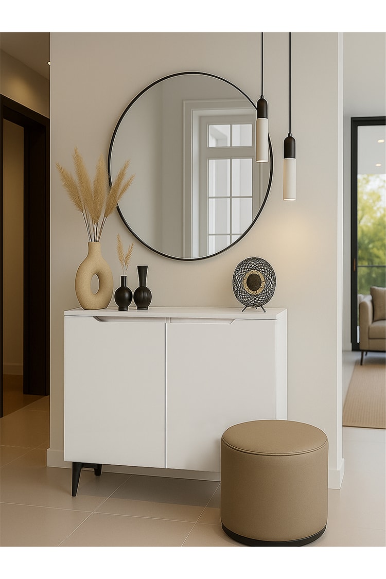 Dorpek Olie 2 Kapaklı Çok Amaçlı Dolap, Erzak Dolabı, Kahve Köşesi Dolabı & Kiler Dolabı 90 cm Beyaz