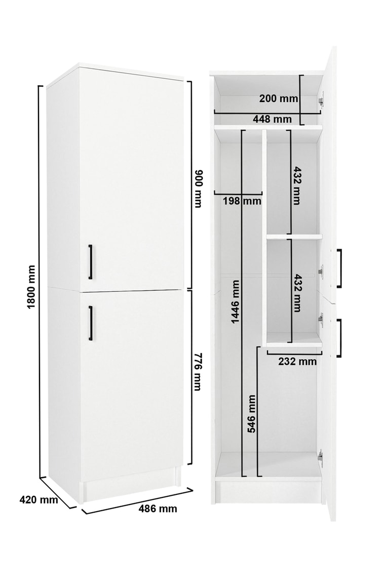 Dorpek Rovi Banyo Dolabı & Kiler Dolabı, Çok Amaçlı Dolap - Ütü Masası Dolabı | Beyaz